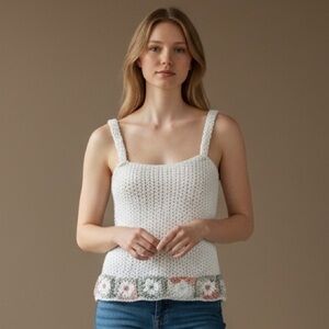 Handmade Granny Crochet Tank Top – Best Fits XS–Small